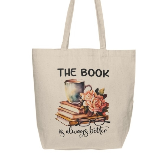 The Book Is Always Better Custom Canvas Tote Bag - Picture 2 of 4